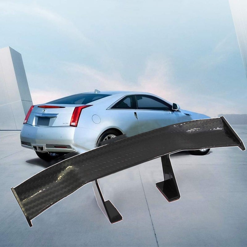 BokWin 4Pcs Universal Car Mini Spoiler Wing, Auto Car Tail Wing Mini Auto Carbon Fiber Texture Decoration Without Perforation Tail Decoration, 6.7 Inch Length (Black) - Image 5